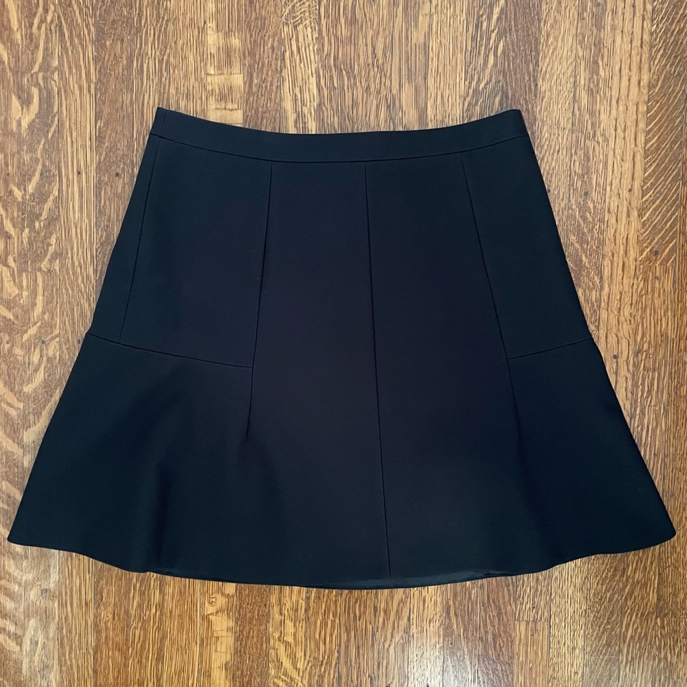 J Crew Black Flared Mini Skirt